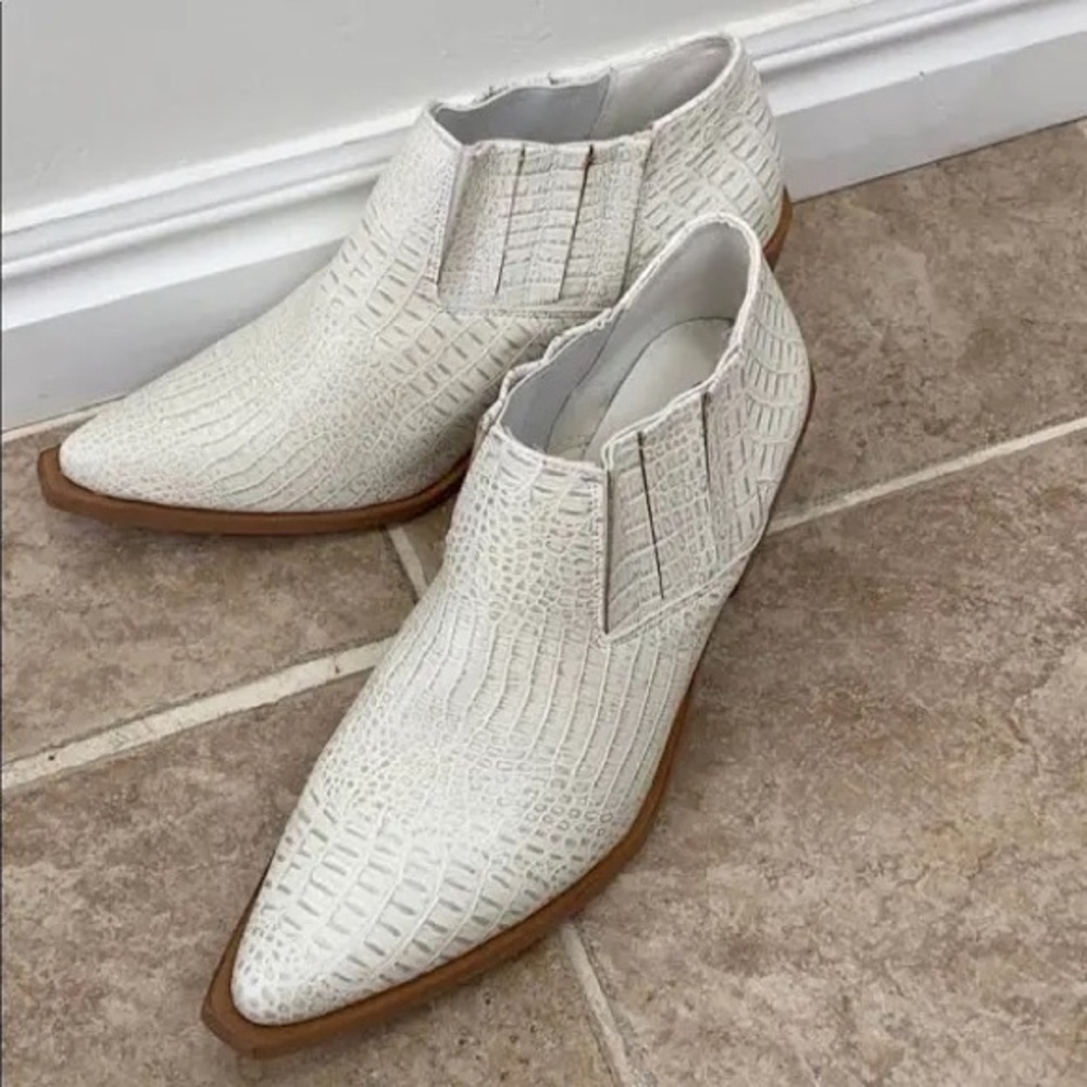 White snakeskin boots